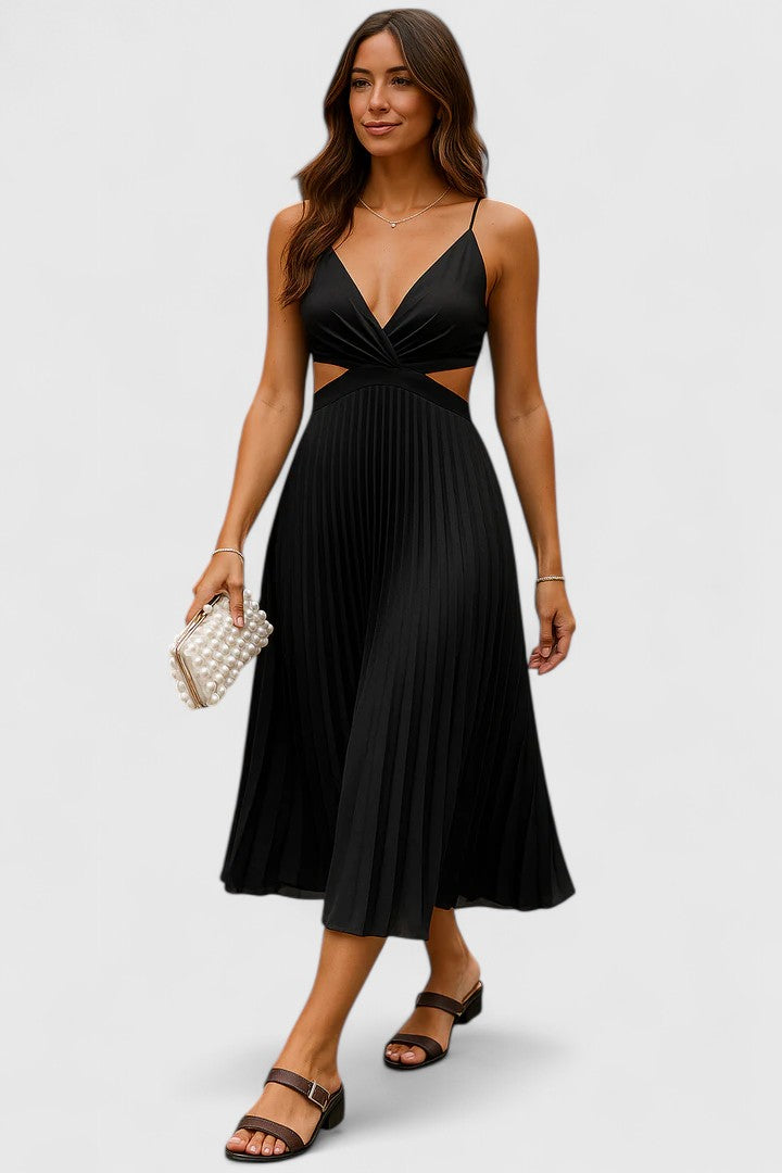 Karen - Elegant Sleeveless Pleated Wedding Guest Dress