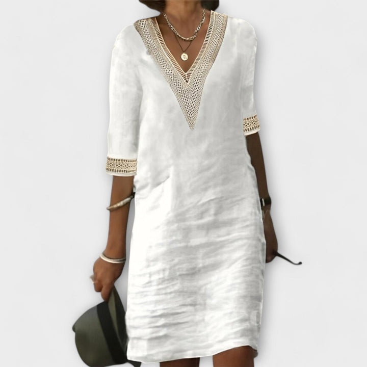 Women's Dress | 3/4 Sleeve V-Neck Mini