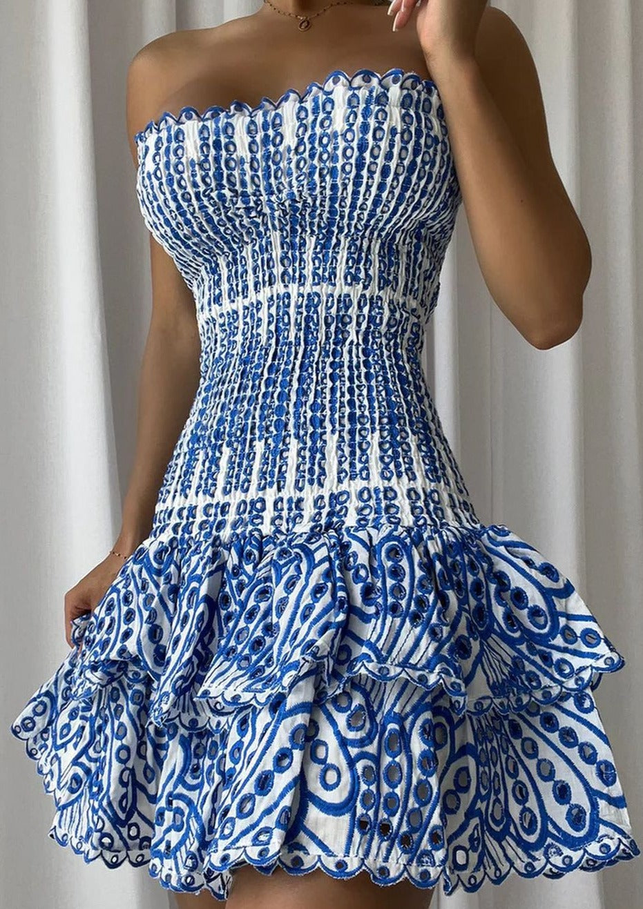 Dolce Amalfi Blue Summer Mini Dress