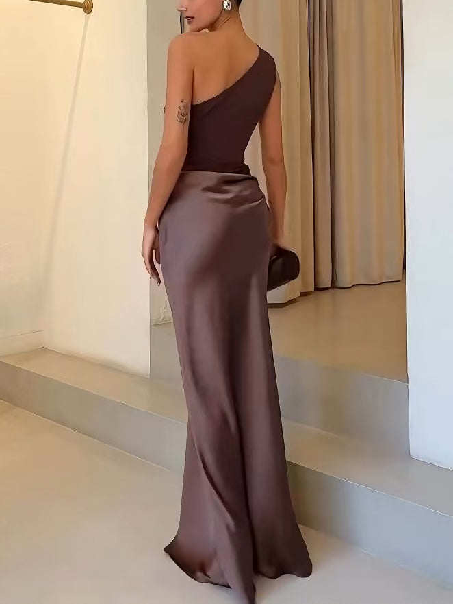 Women's Dress | Asymmetrical Neckline Maxi