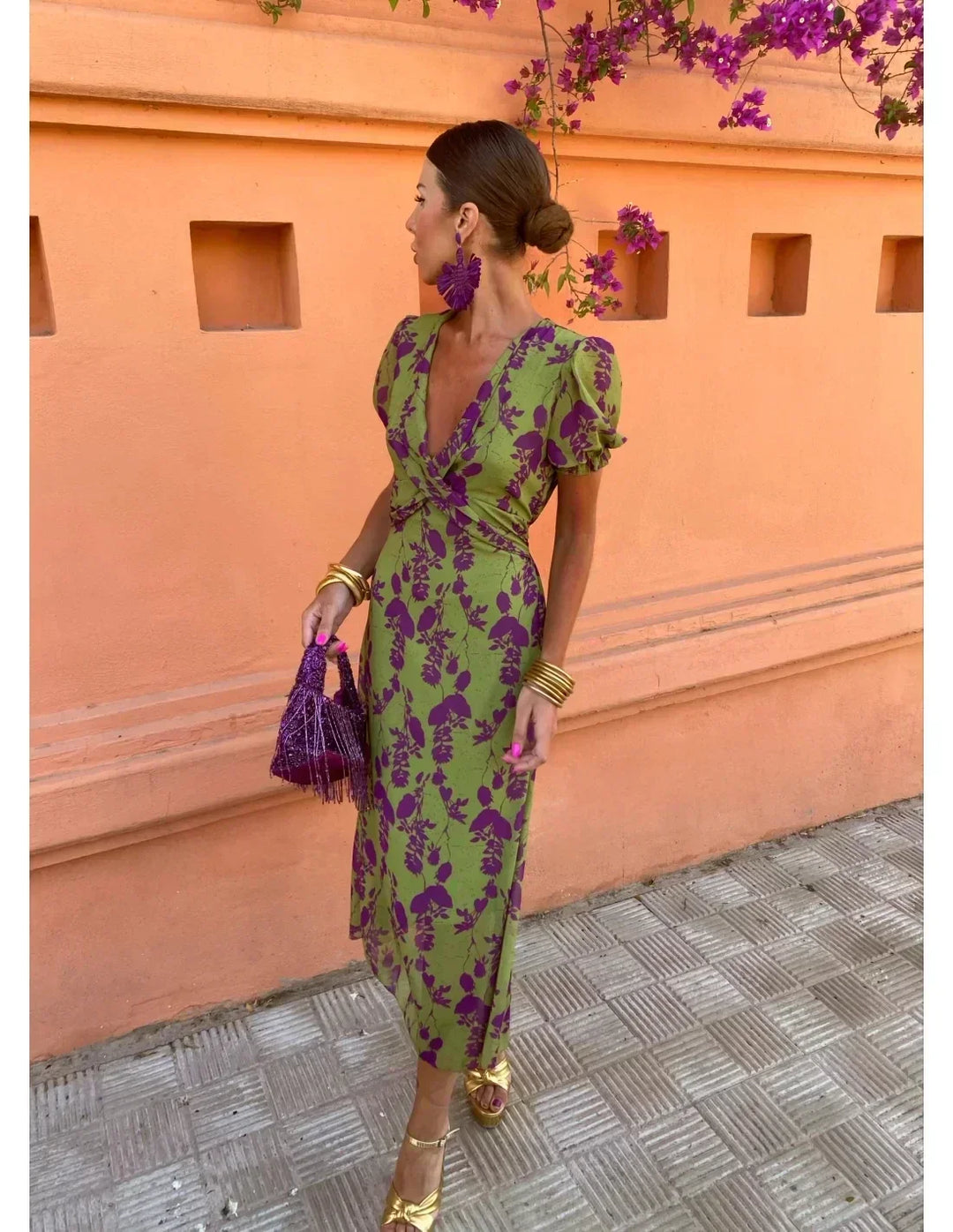 Women's Dress | Floral Print Short Sleeve