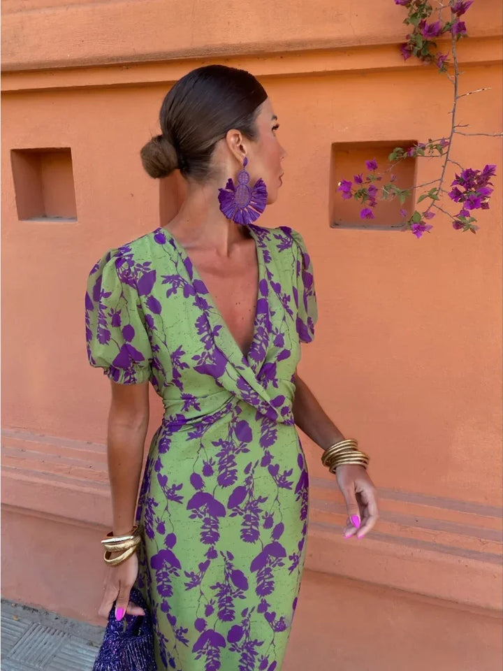 Women's Dress | Floral Print Short Sleeve