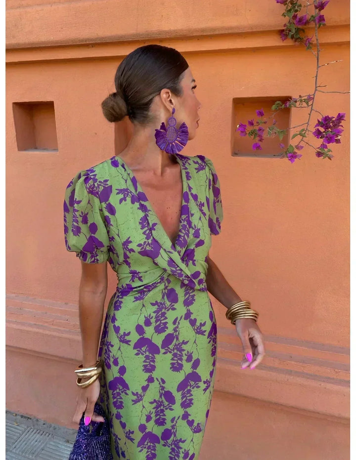 Women's Dress | Floral Print Short Sleeve