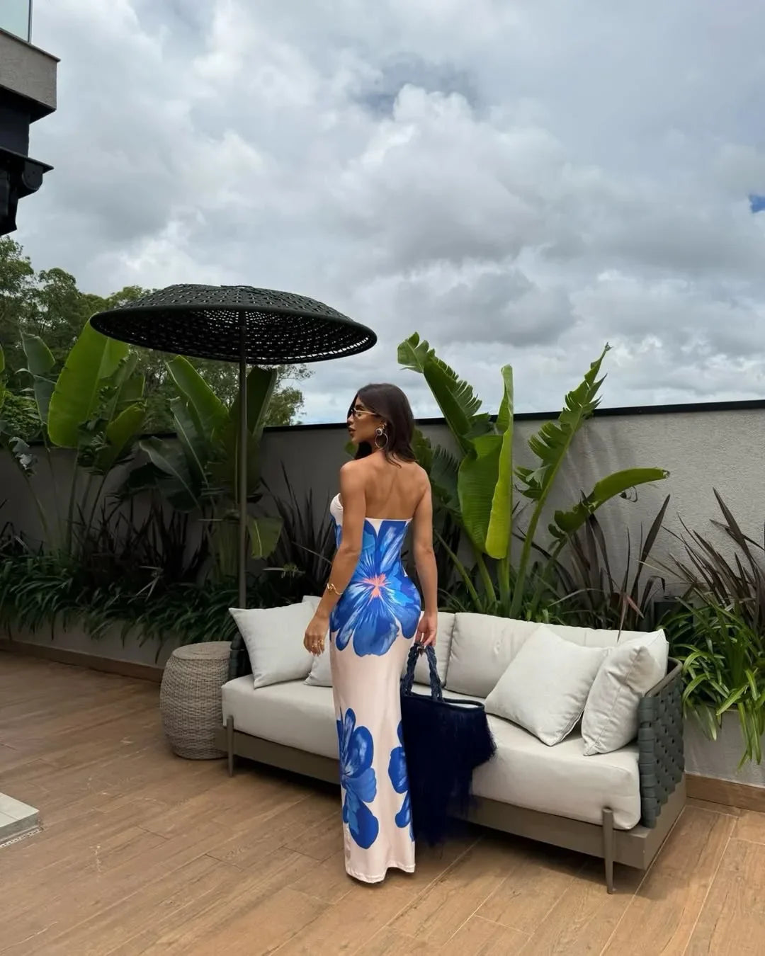 Strapless Floral Maxi Dress – Elegant Statement Evening Dress for Women