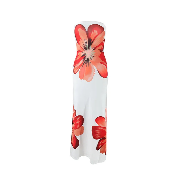Strapless Floral Maxi Dress – Elegant Statement Evening Dress for Women