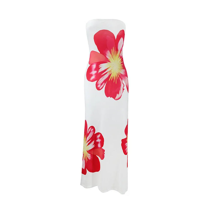 Strapless Floral Maxi Dress – Elegant Statement Evening Dress for Women