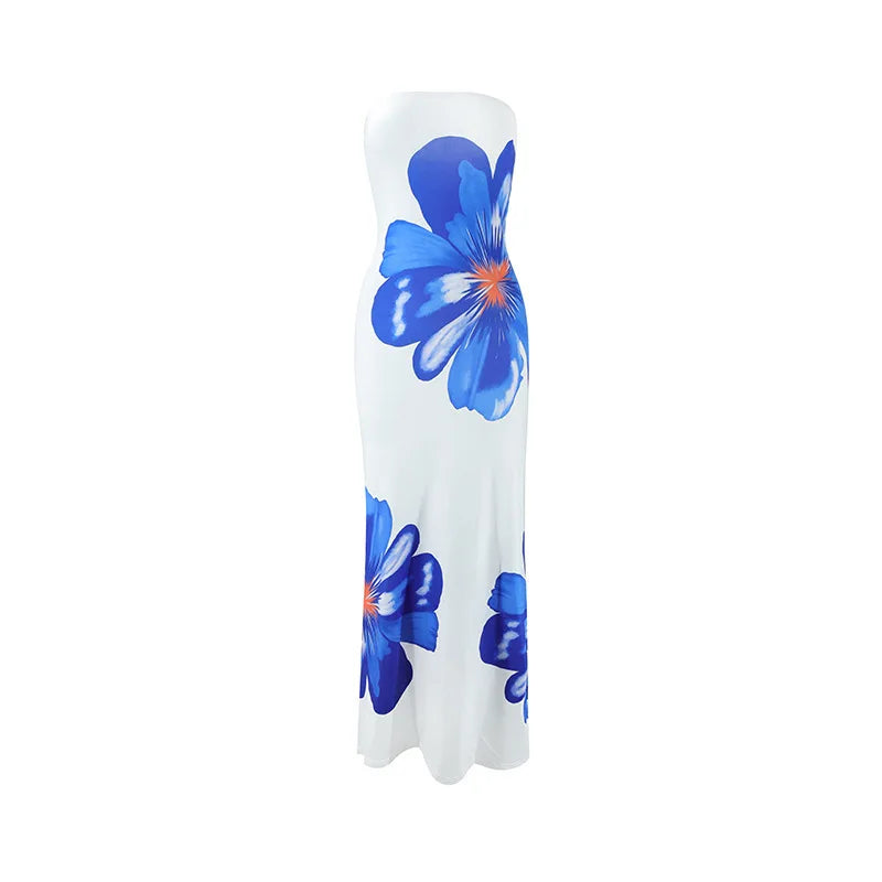 Strapless Floral Maxi Dress – Elegant Statement Evening Dress for Women