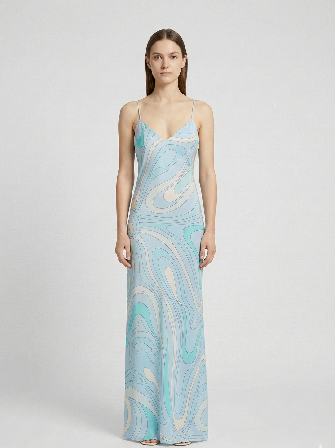 Printed Slip Maxi Dress – Sleek Evening Silhouette Dress for Women