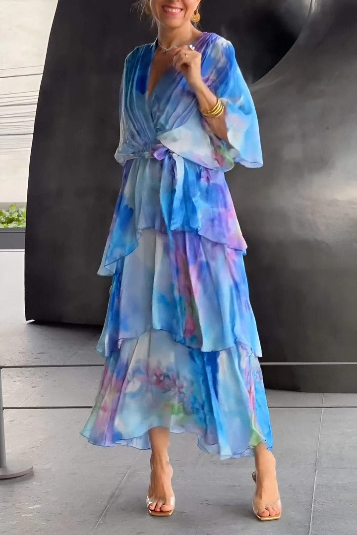 Polly - Elegant Multi-Colour Maxi Dress