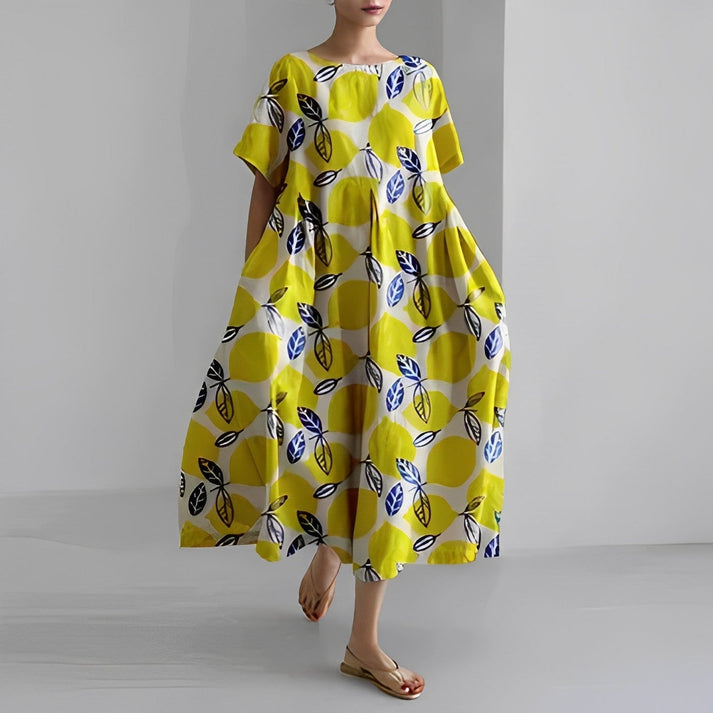 Jacklyn | Women Relaxed Style Flower Midi Dress