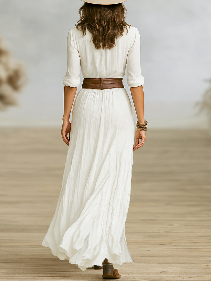 Women’s Dress | Belted Button-Front Maxi