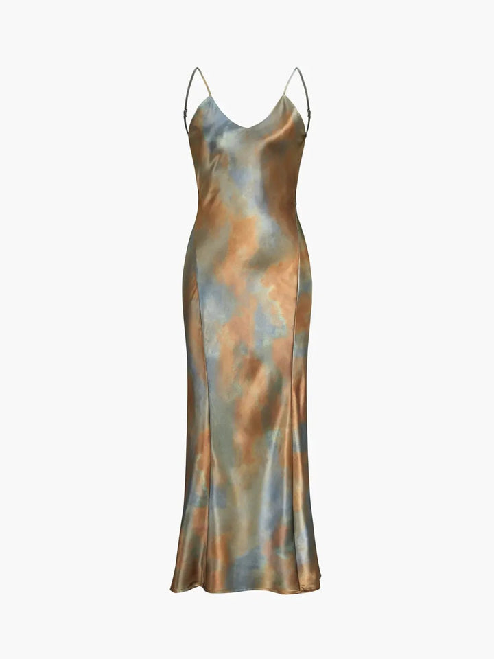 Neptune White Satin Wedding Guest Maxi Dress