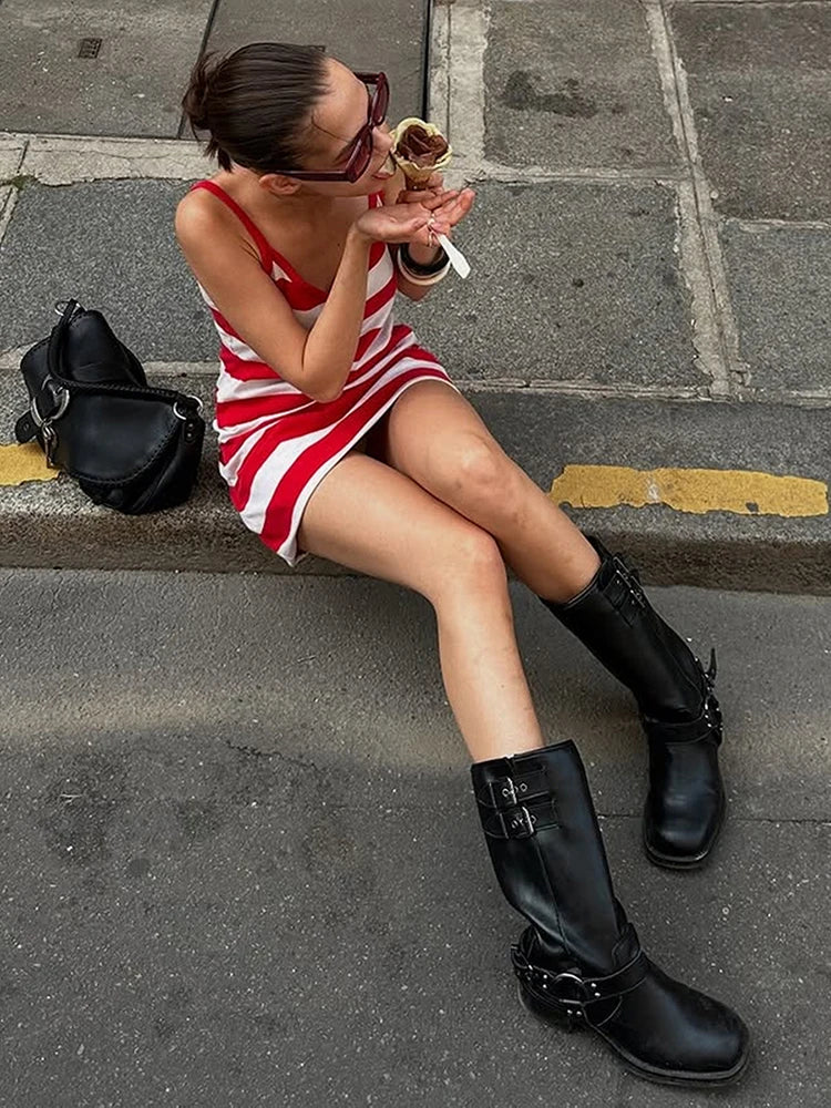 Striped Mini Dress – Casual Summer City Dress for Women