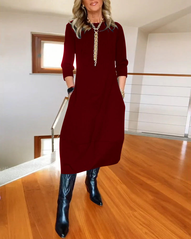 Women's Dress | Midi Round Neck