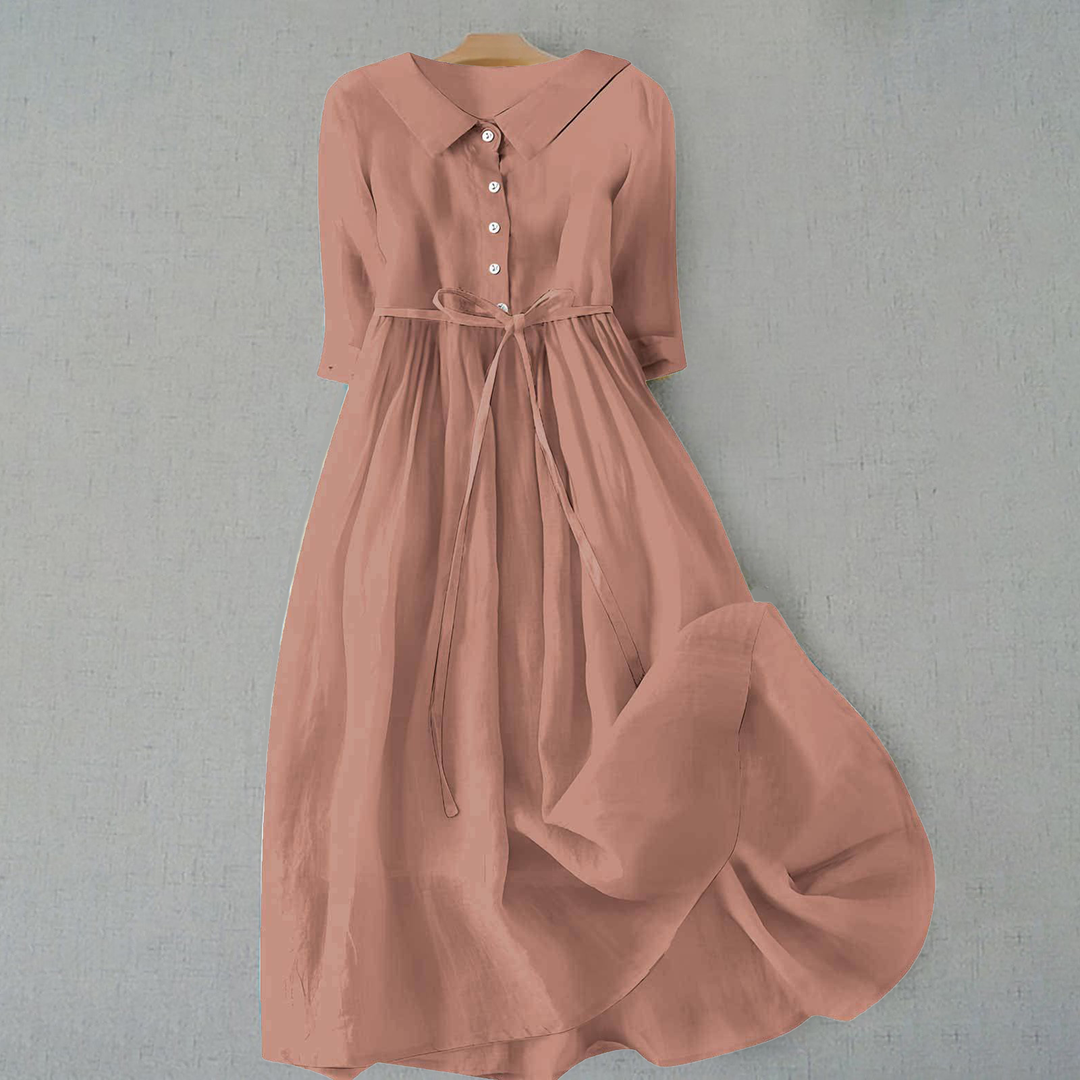 Women's Casual Dress | Midi Full Button Placket