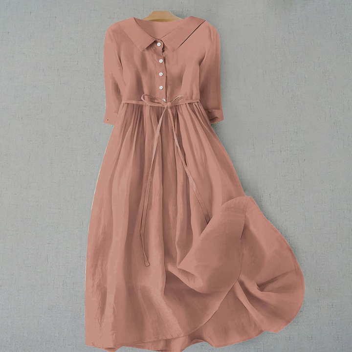 Women's Casual Dress | Midi Full Button Placket