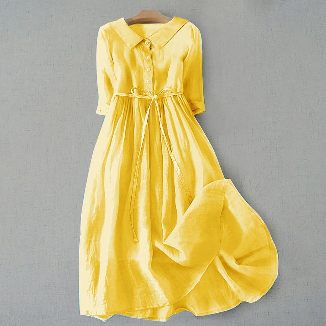 Women's Casual Dress | Midi Full Button Placket