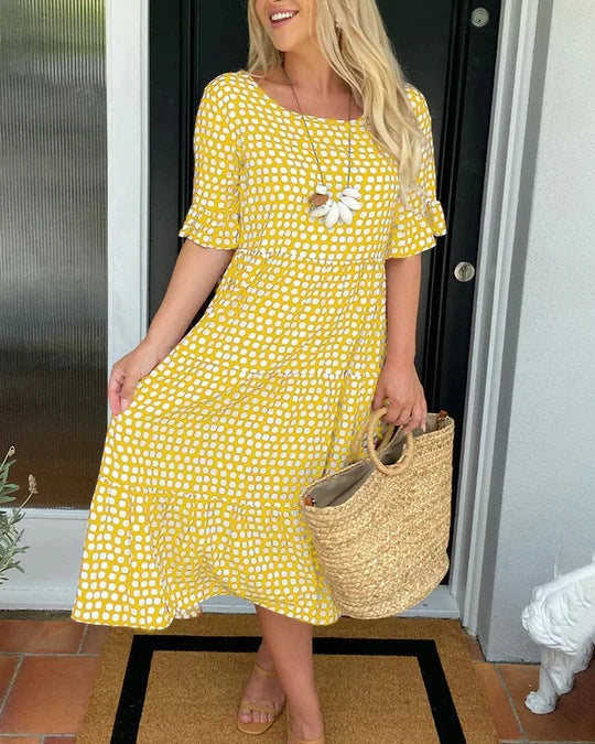 Women’s Dress | Tiered Skirt And Dot Pattern