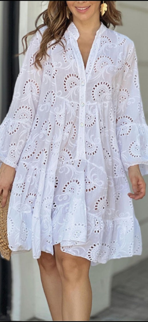 Women’s Dress | Tiered Mini with Embroidery