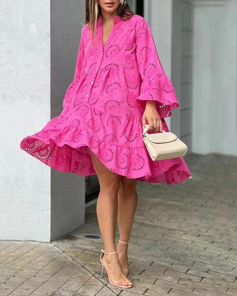 Vivian™ | Pattern Tiered Mini Dress
