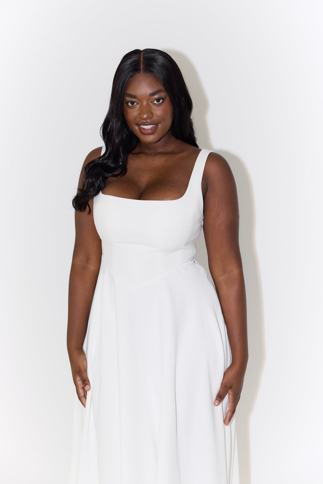 Women's Dress | Sleeveless Square Neck Midi