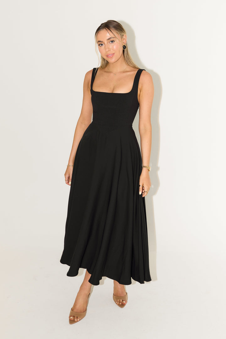 Women's Dress | Sleeveless Square Neck Midi