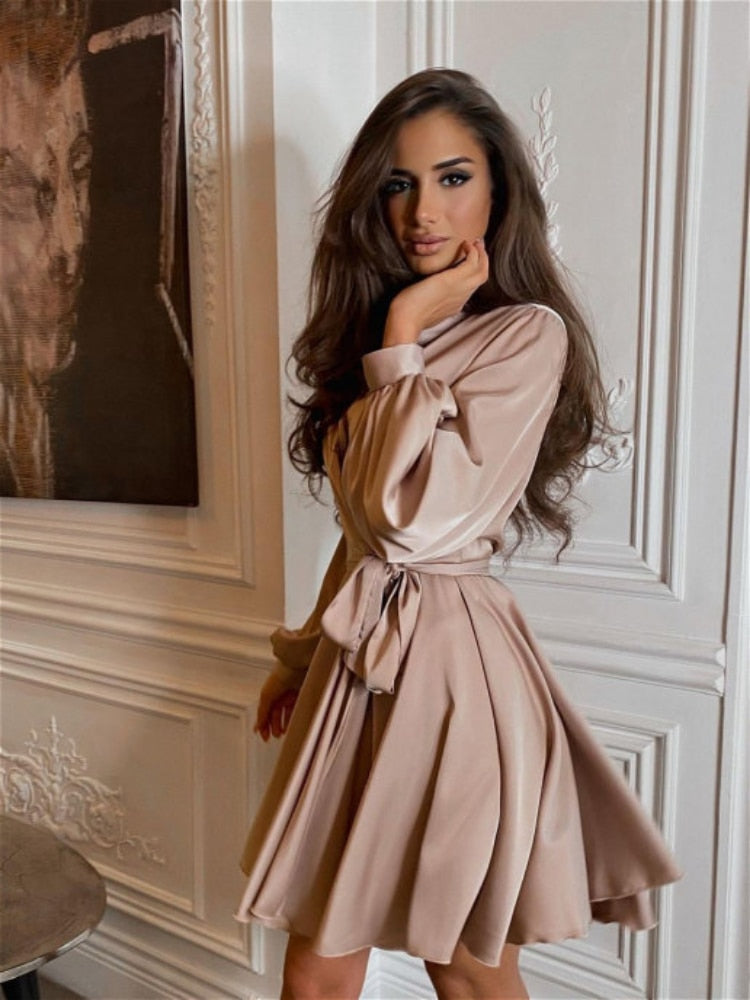 Pauline Satin mini Cocktail Party Dress