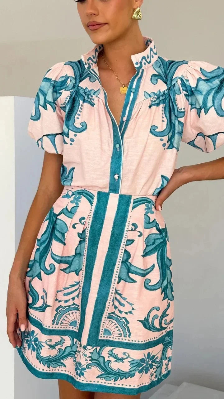 Kelsey Linen Floral Cocktail Dress
