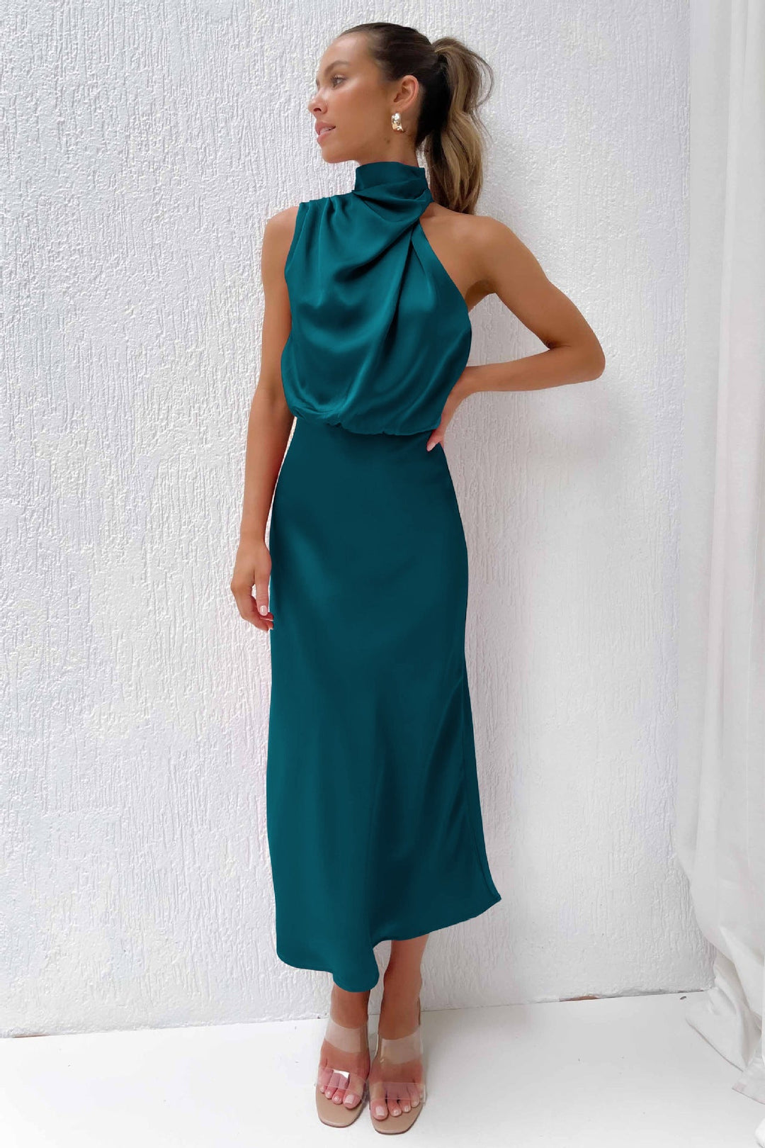 Women's Evening Dress | Halter Neckline Maxi