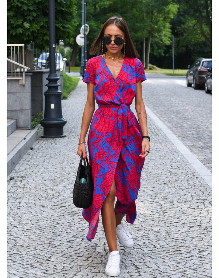 Women's Dress |  Wrap Front Design Tie Waist Belt