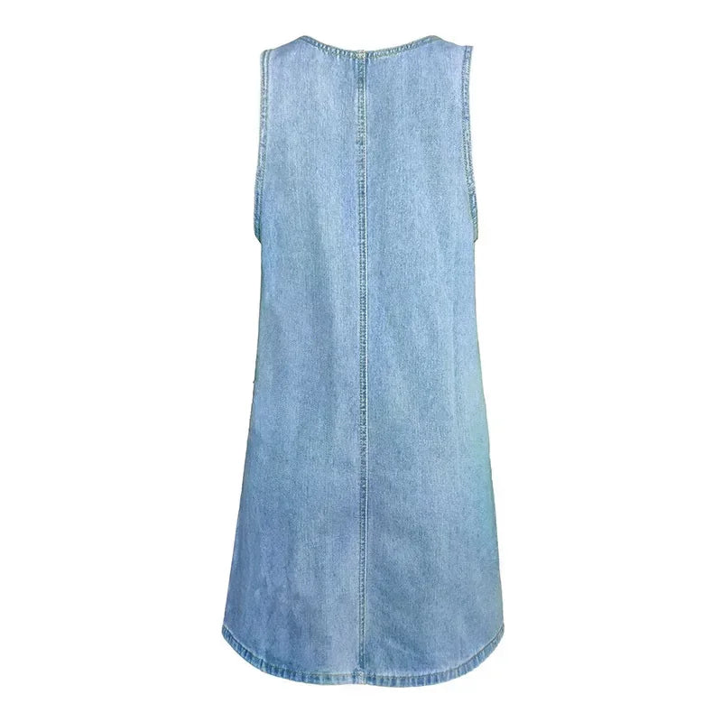 Women's Summer Dress | Round Neckline Oversized Pockets