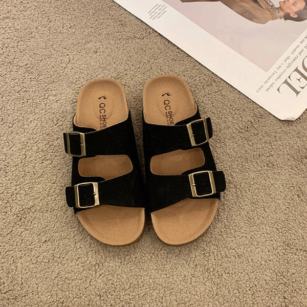 Solange | Women's Cushioned Slip-On Buckle Sandals