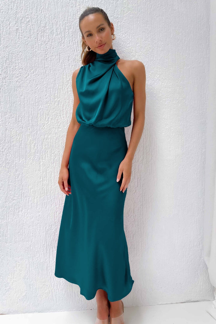 Women's Evening Dress | Halter Neckline Maxi