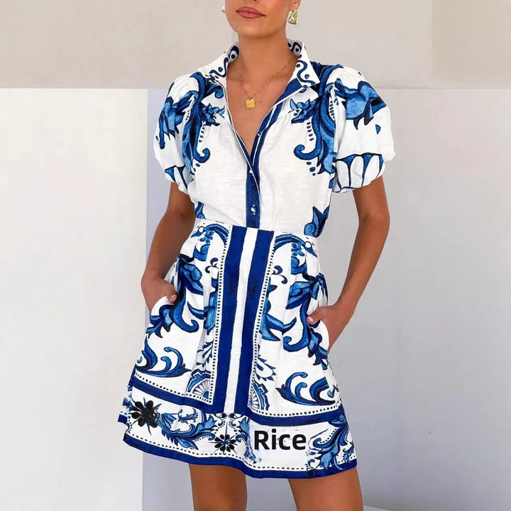 Kelsey Linen Floral Cocktail Dress