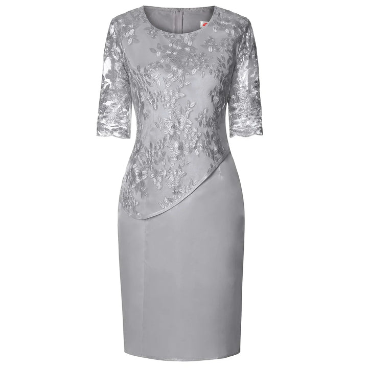 Women's Dress |  Embroidered Overlay Knee Length