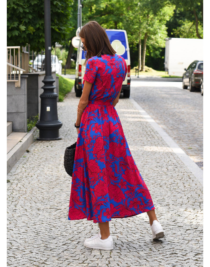 Women's Dress |  Wrap Front Design Tie Waist Belt