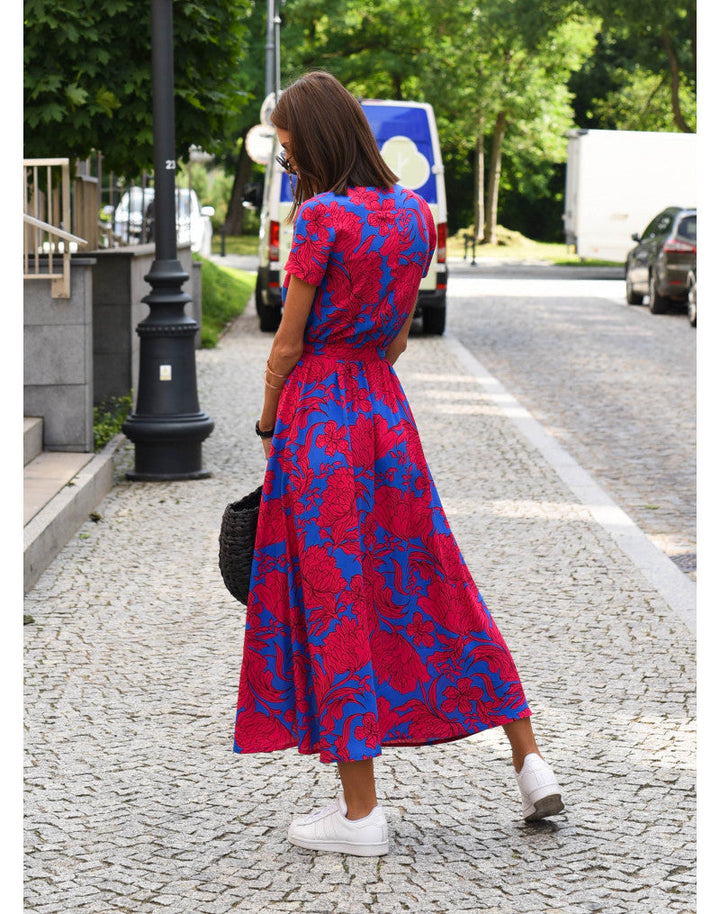 Women's Dress |  Wrap Front Design Tie Waist Belt