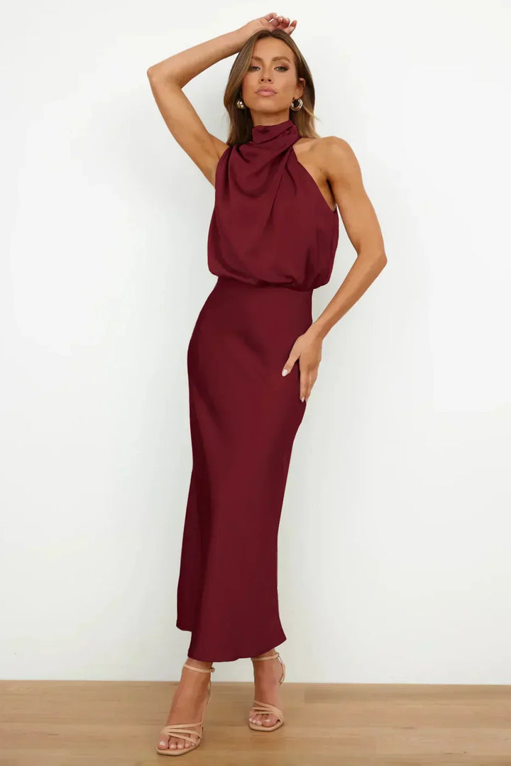 Women's Evening Dress | Halter Neckline Maxi
