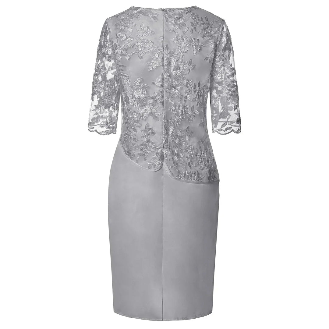 Women's Dress |  Embroidered Overlay Knee Length