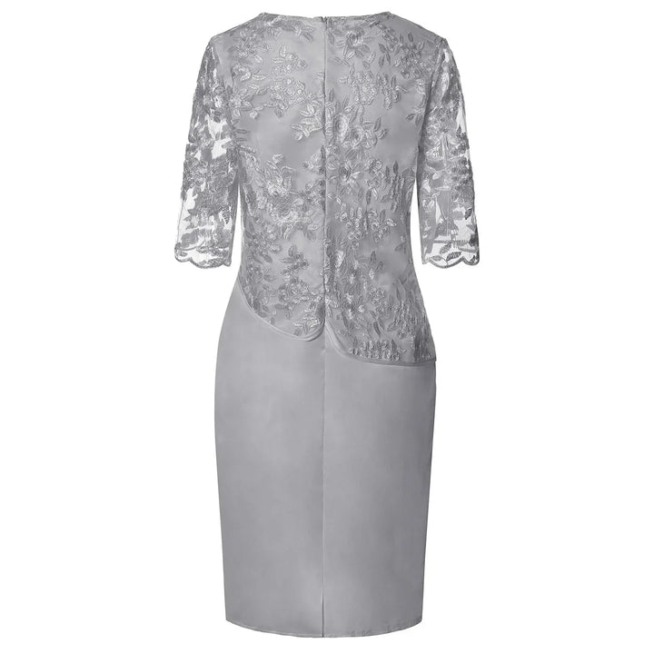 Women's Dress |  Embroidered Overlay Knee Length