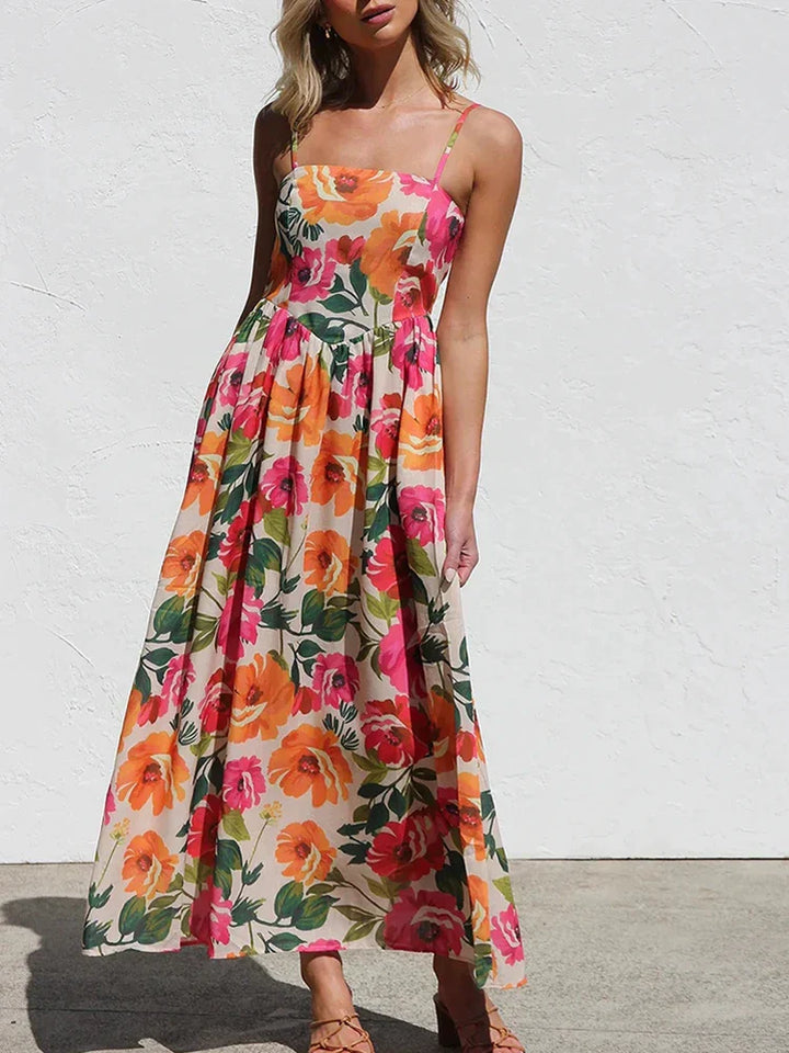 Isadora Women’s Floral Backless Slip Maxi Dress