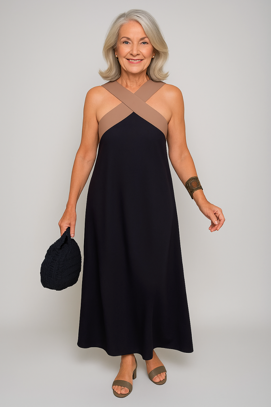 Women’s Dress | Sleeveless Maxi with Cross Straps