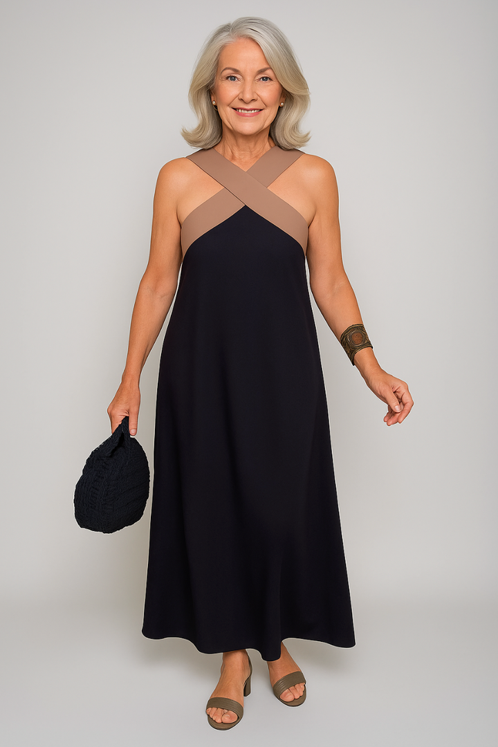 Women’s Dress | Sleeveless Maxi with Cross Straps