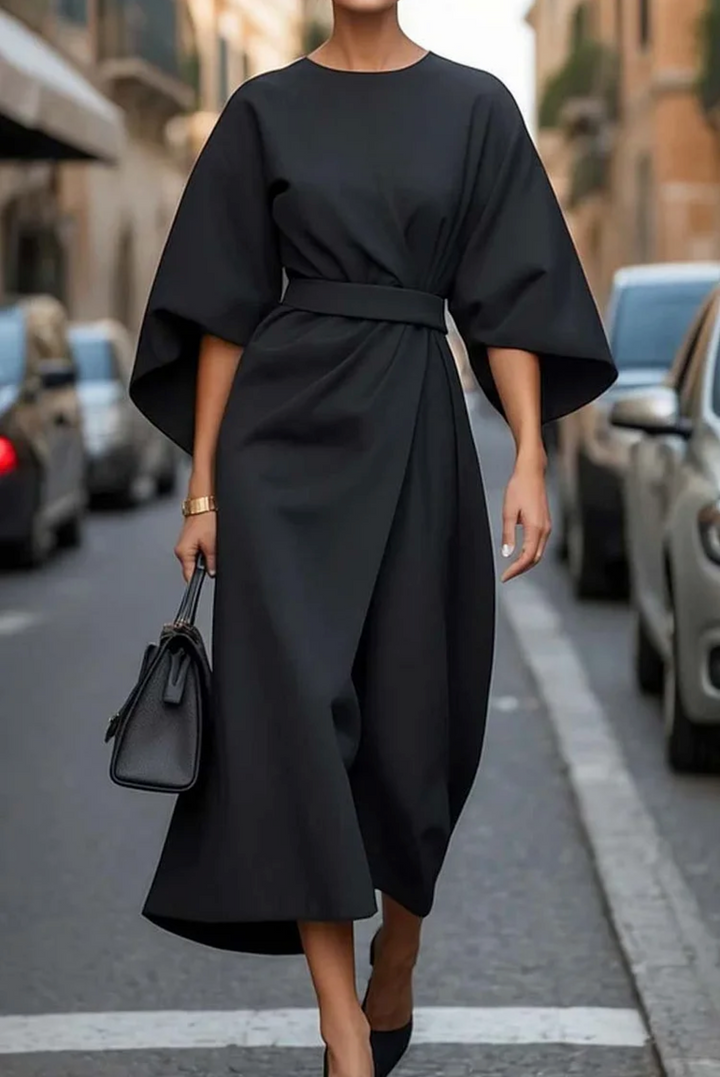 Women's Dress | Belted Waist Midi