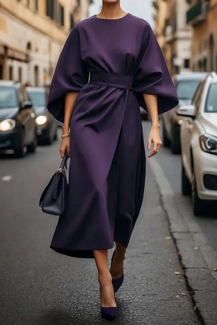 Women's Dress | Belted Waist Midi