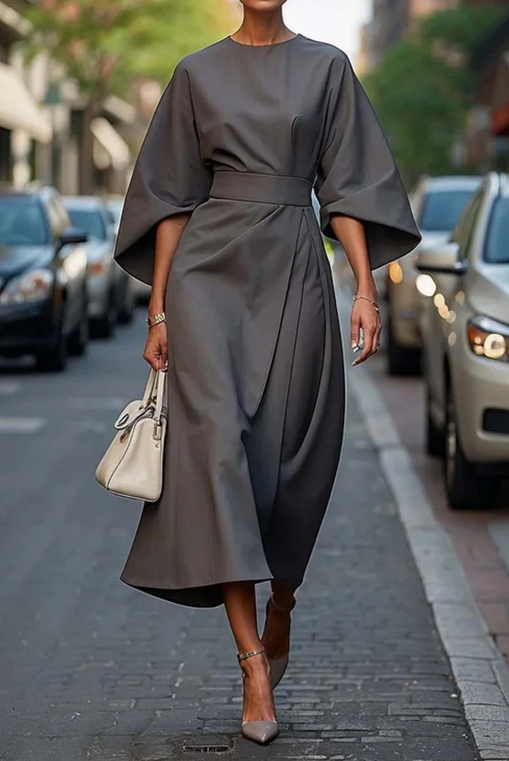 Women's Dress | Belted Waist Midi