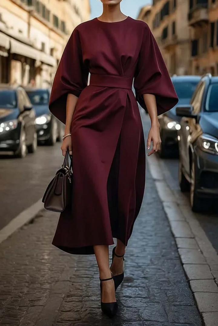 Women's Dress | Belted Waist Midi