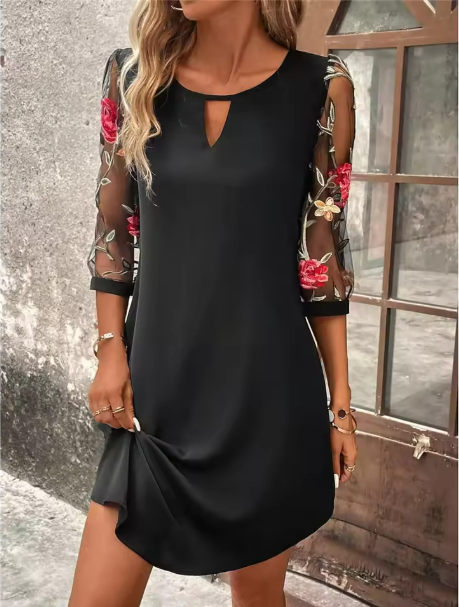 Women's Dress | Front Keyhole Opening Midi