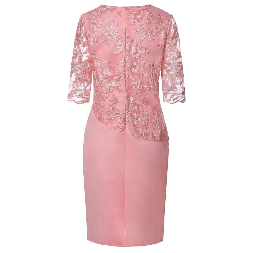 Women's Dress |  Embroidered Overlay Knee Length