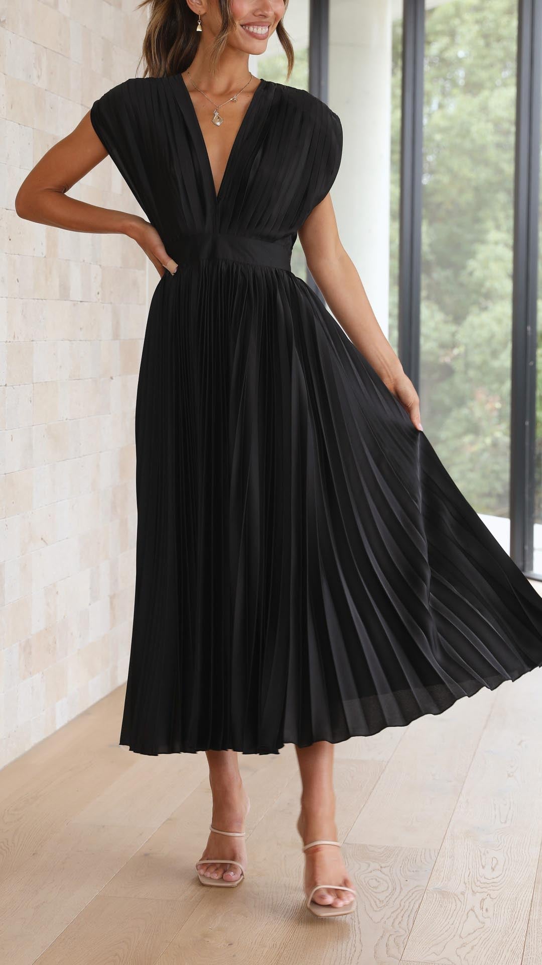Women's Dress | Pleated Texture Maxi